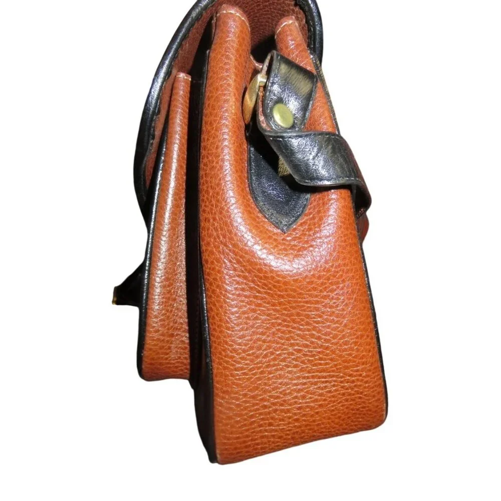 Paola MARROQUINERA Columbian All Weather Pebbled Leather Messenger Hard Satchel
